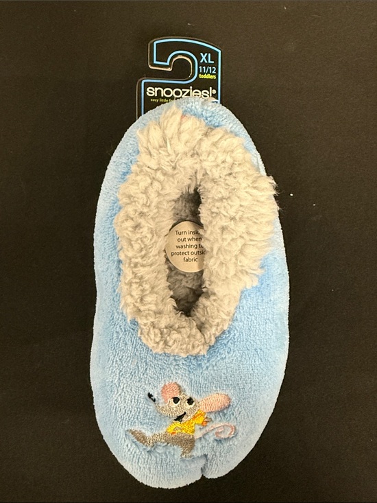 snoozies! Other - Snoozies! Kids Light Blue Plush Slip-On Slipper with Gray Faux-Fur Lining